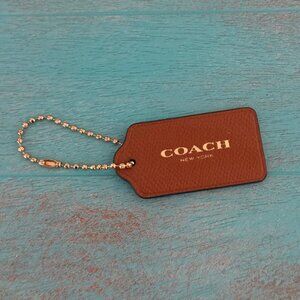 Coach New York Brown Leather Logo Bag Charm Tag